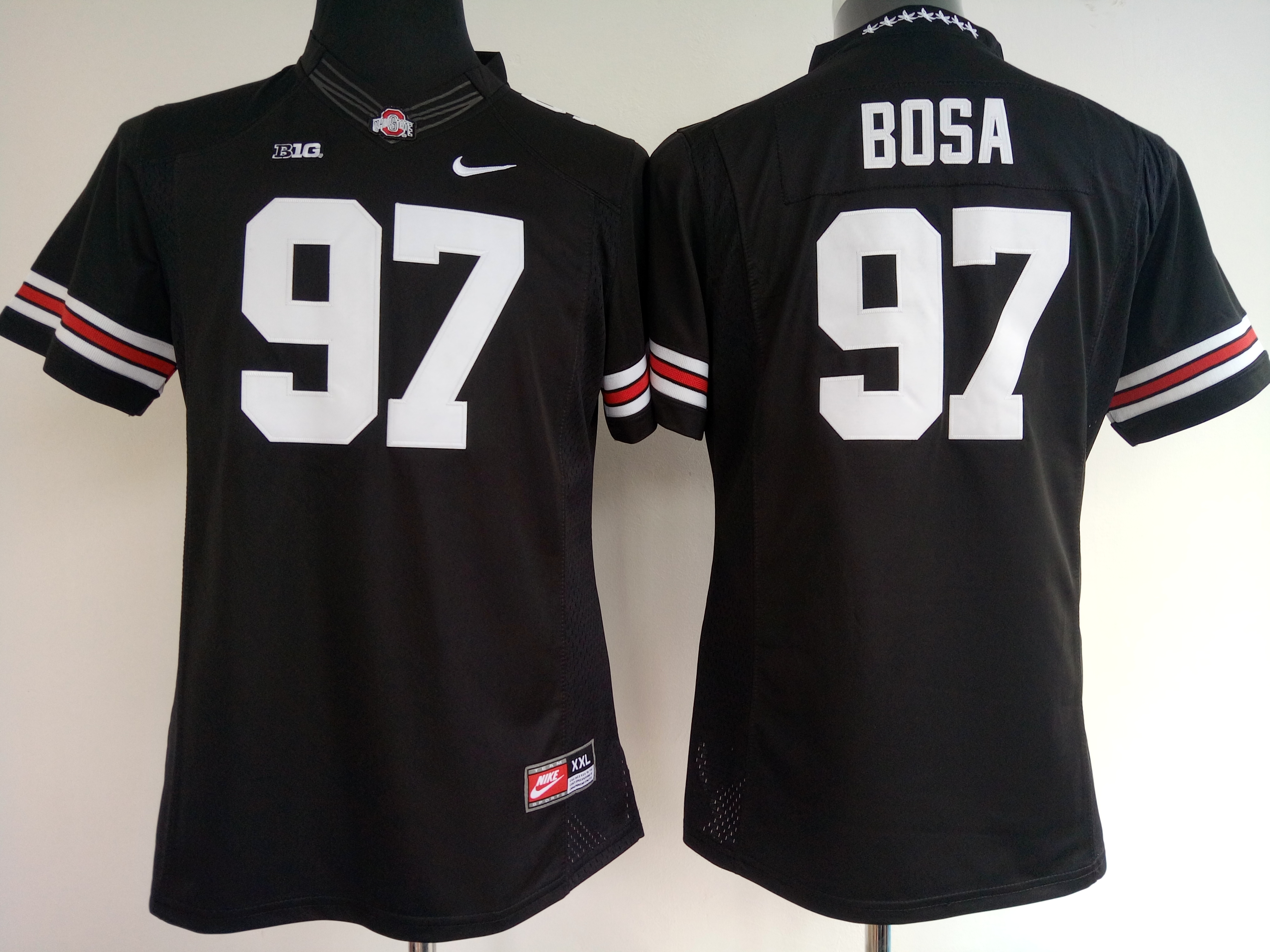NCAA Womens Ohio State Buckeyes Black #97 Bosa jerseys->women ncaa jersey->Women Jersey